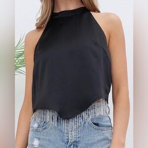 Cropped Rhinestone Too